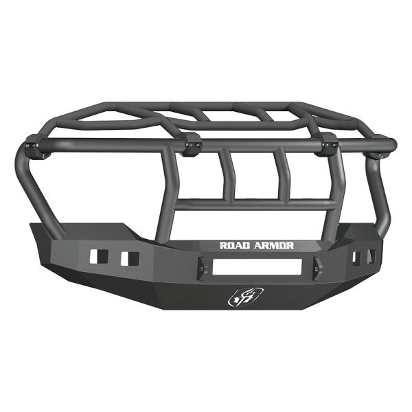 Road Armor 4192F6B-NW | STEALTH FRONT NON-WINCH BUMPER TITAN GUARD WITH INTIMIDATOR GUARD - TEXTURE BLACK 2019-2023 RAM 2500 3500 4500 5500